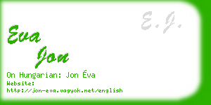 eva jon business card